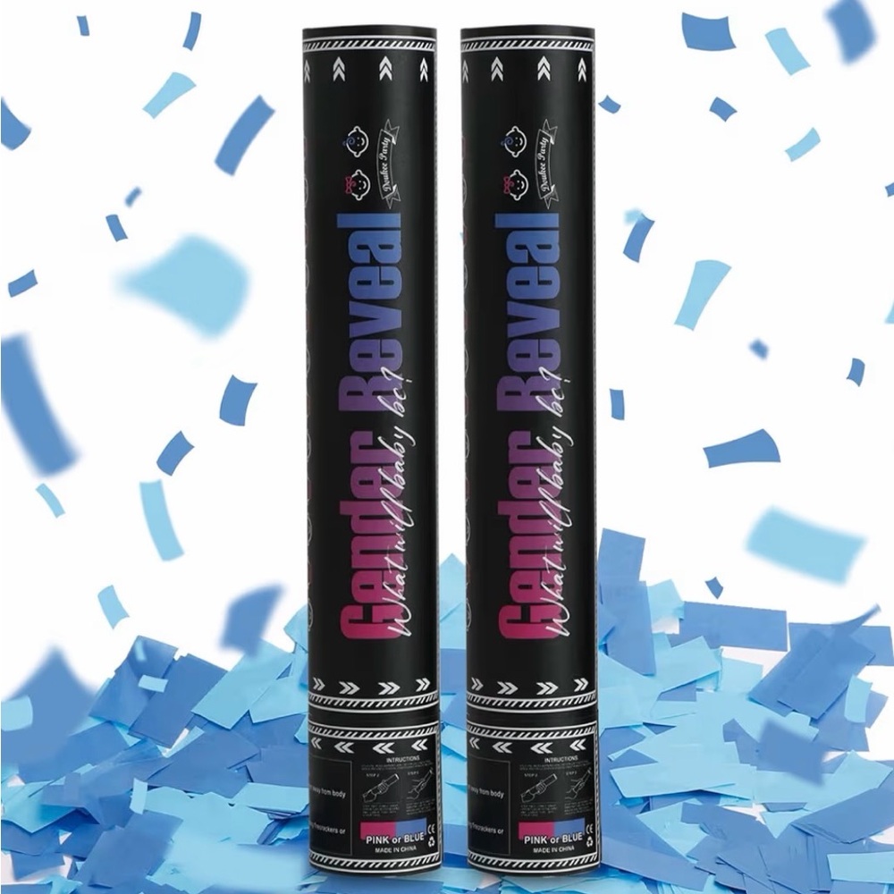 Baby Boy Gender Reveal Confetti Cannon - 2pk